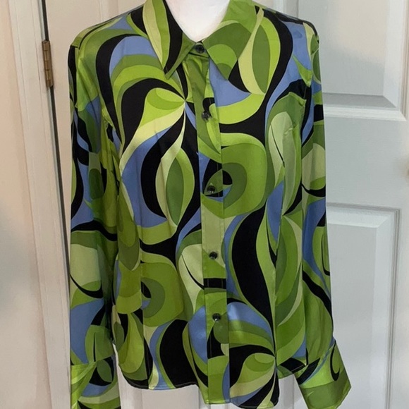 LIZ CLAIBORNE BUTTON DOWN TOP SIZE MEDIUM - Picture 1 of 4